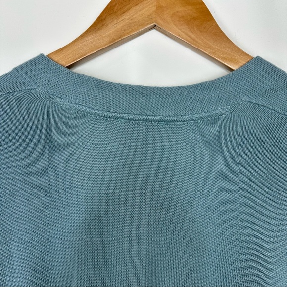 J. Jill Blue Sage Button Front Patch Pocket Long Cardigan Sweater Sz M NEW! - Picture 8 of 10